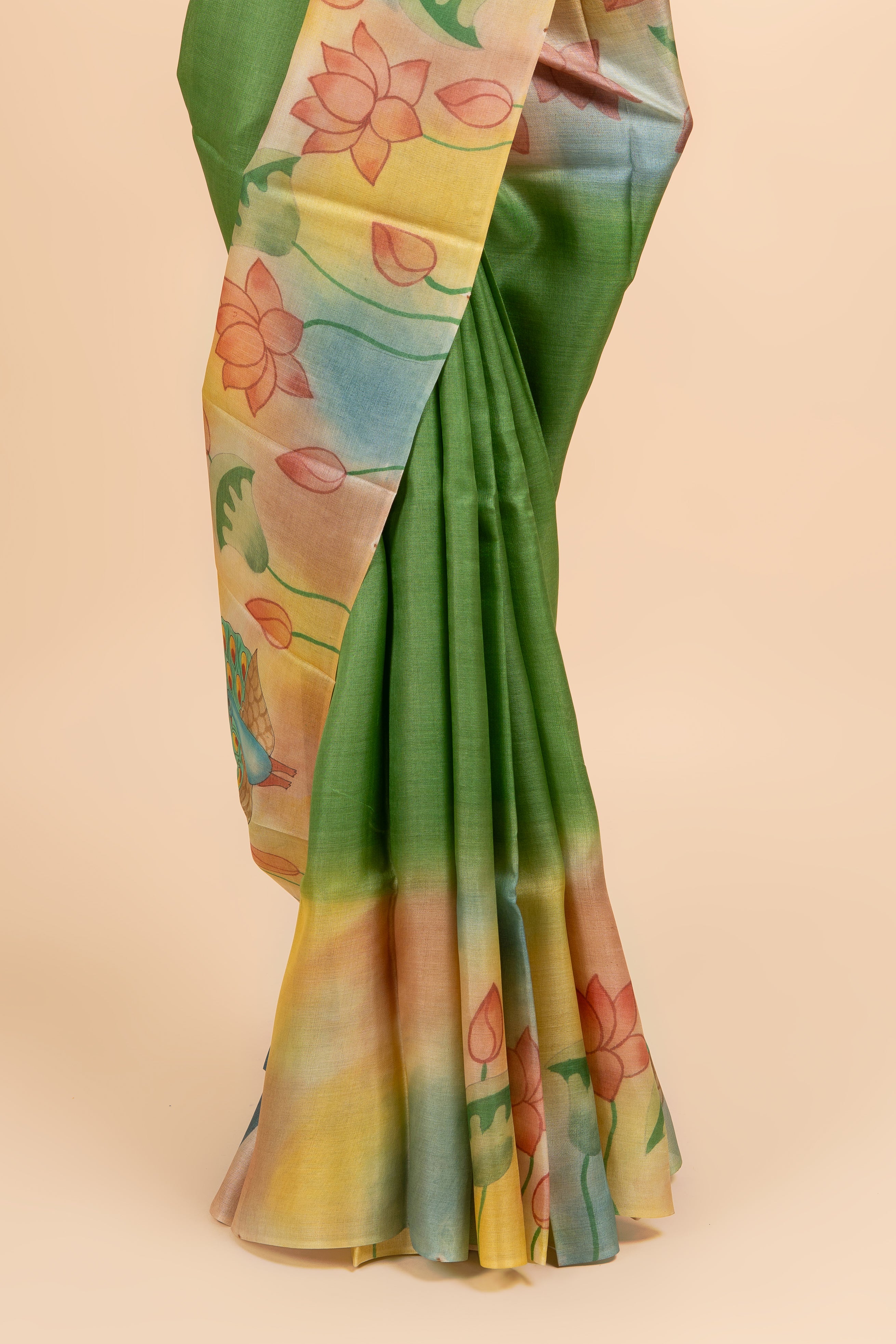 Regal Green Pichwai Tussar Silk Saree