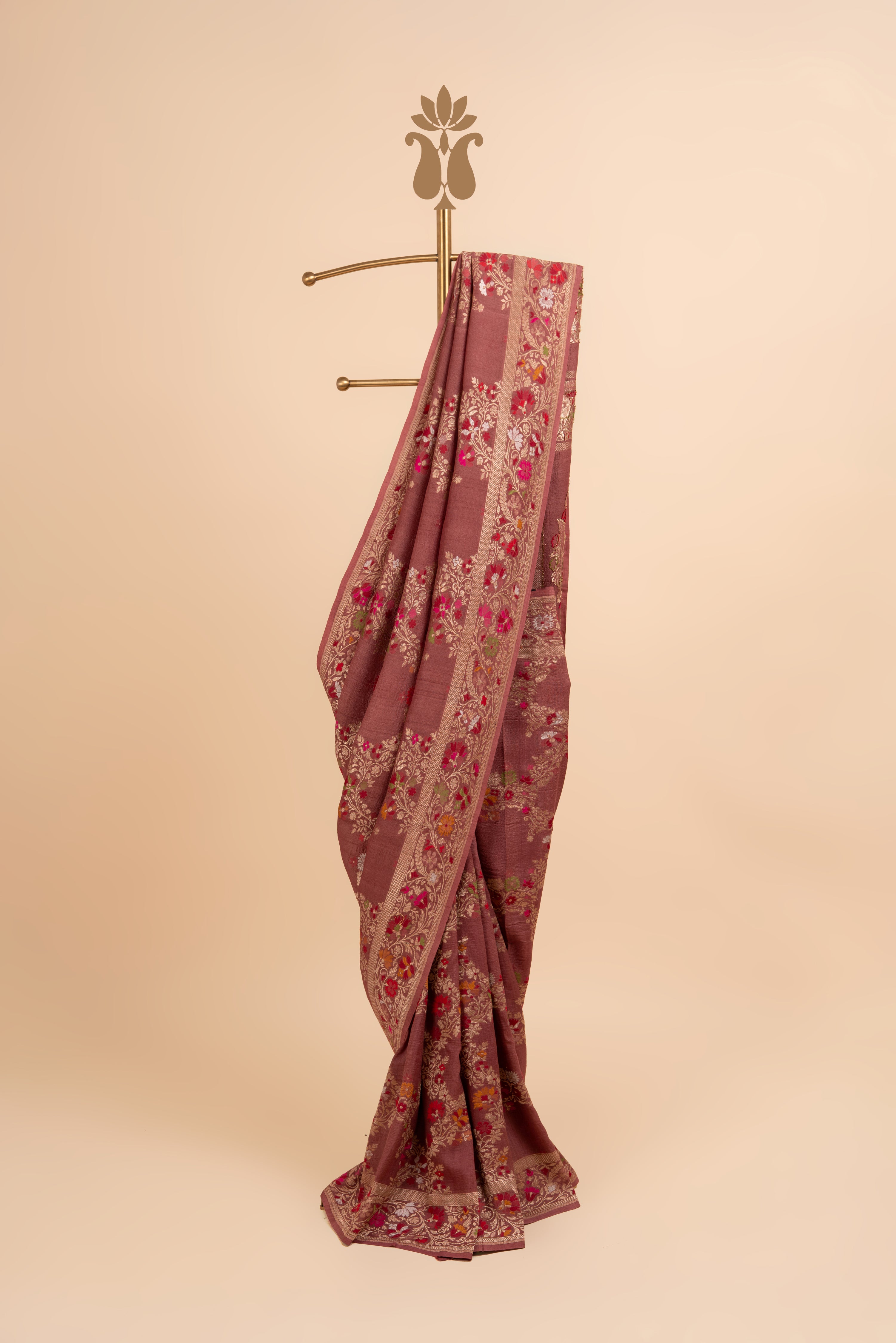 Soft Tussar Silk Drape Banarasi Saree