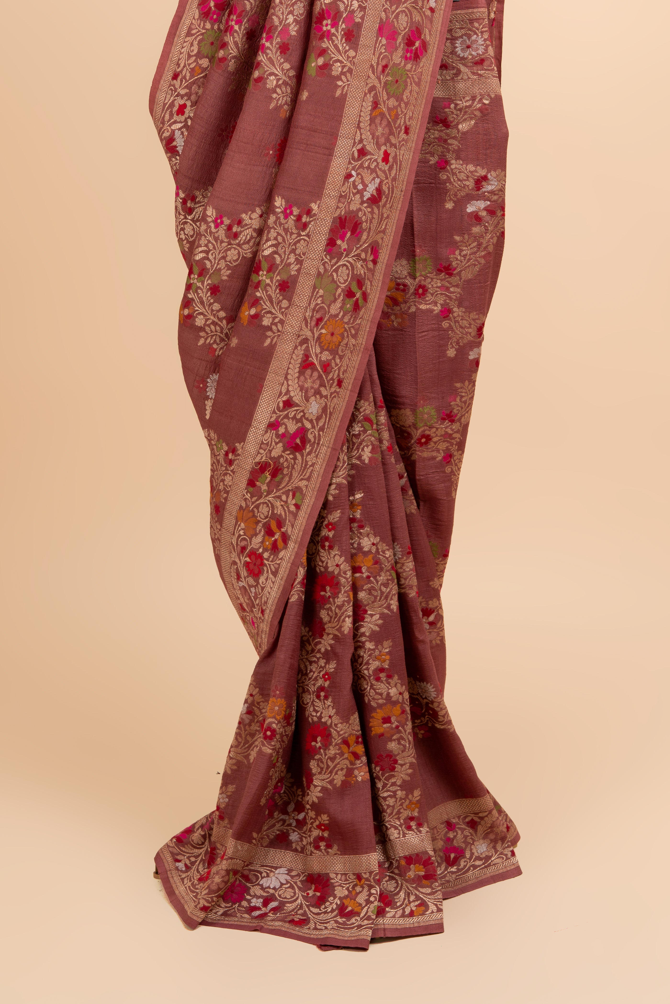 Soft Tussar Silk Drape Banarasi Saree
