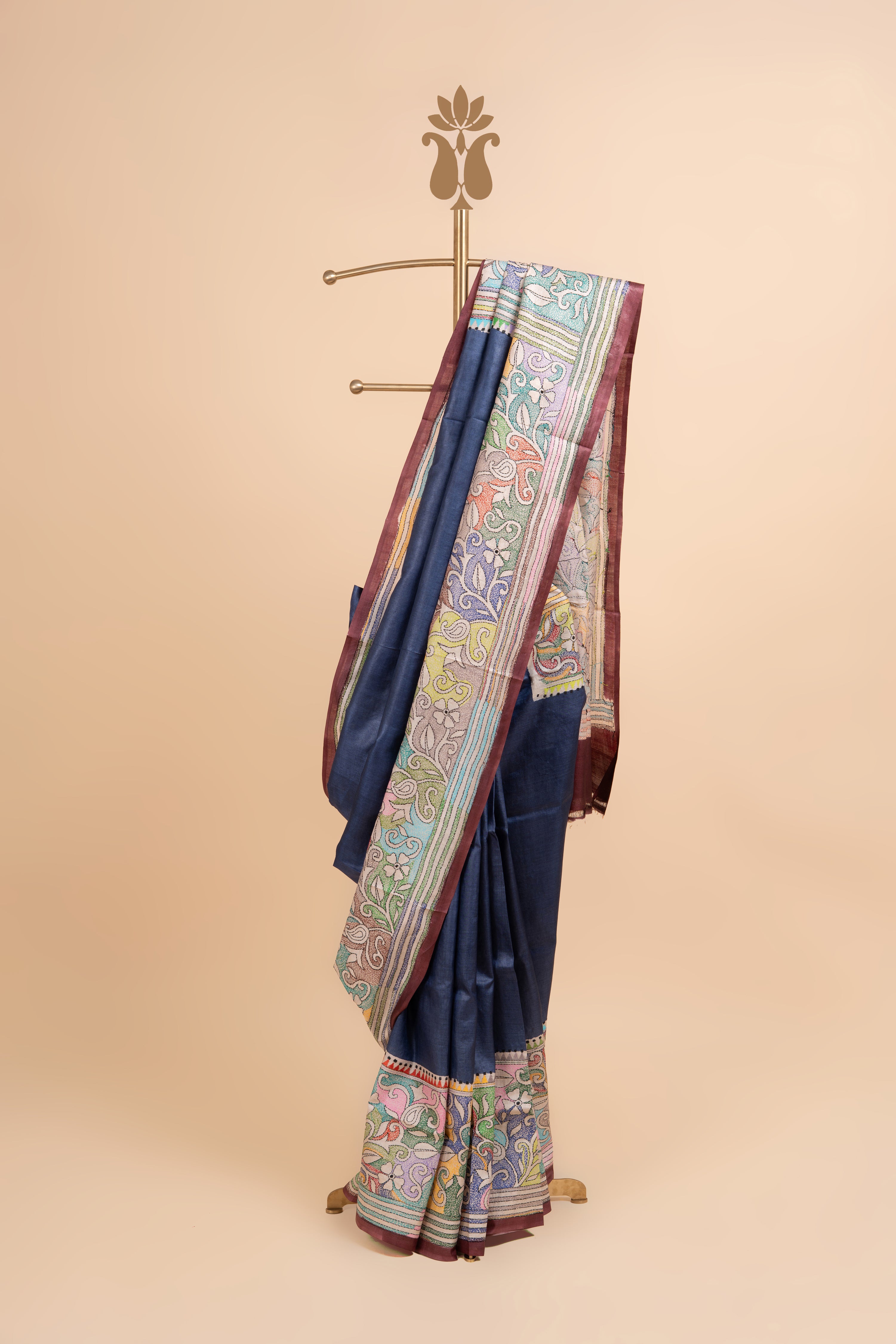 Subtle Statement Kantha Work Saree