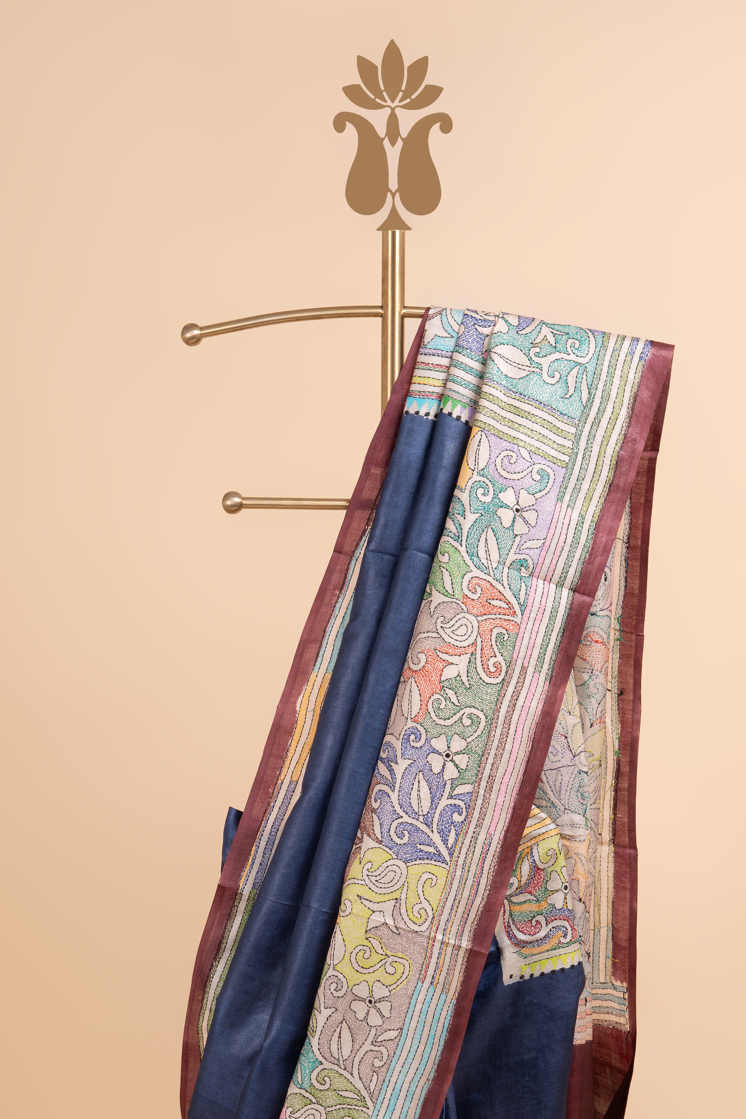 Subtle Statement Kantha Work Saree