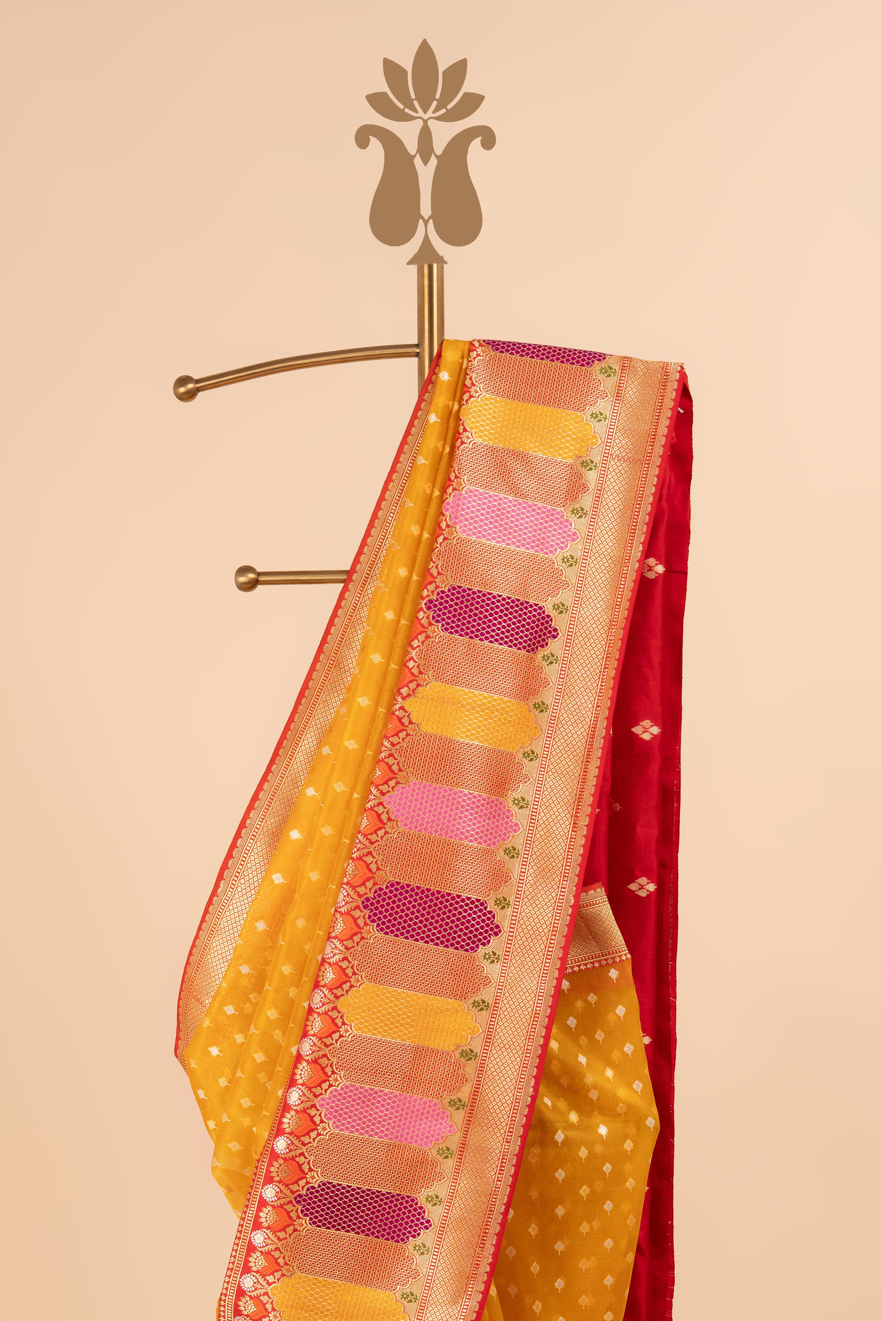 Yellow Banarasi Kora Saree
