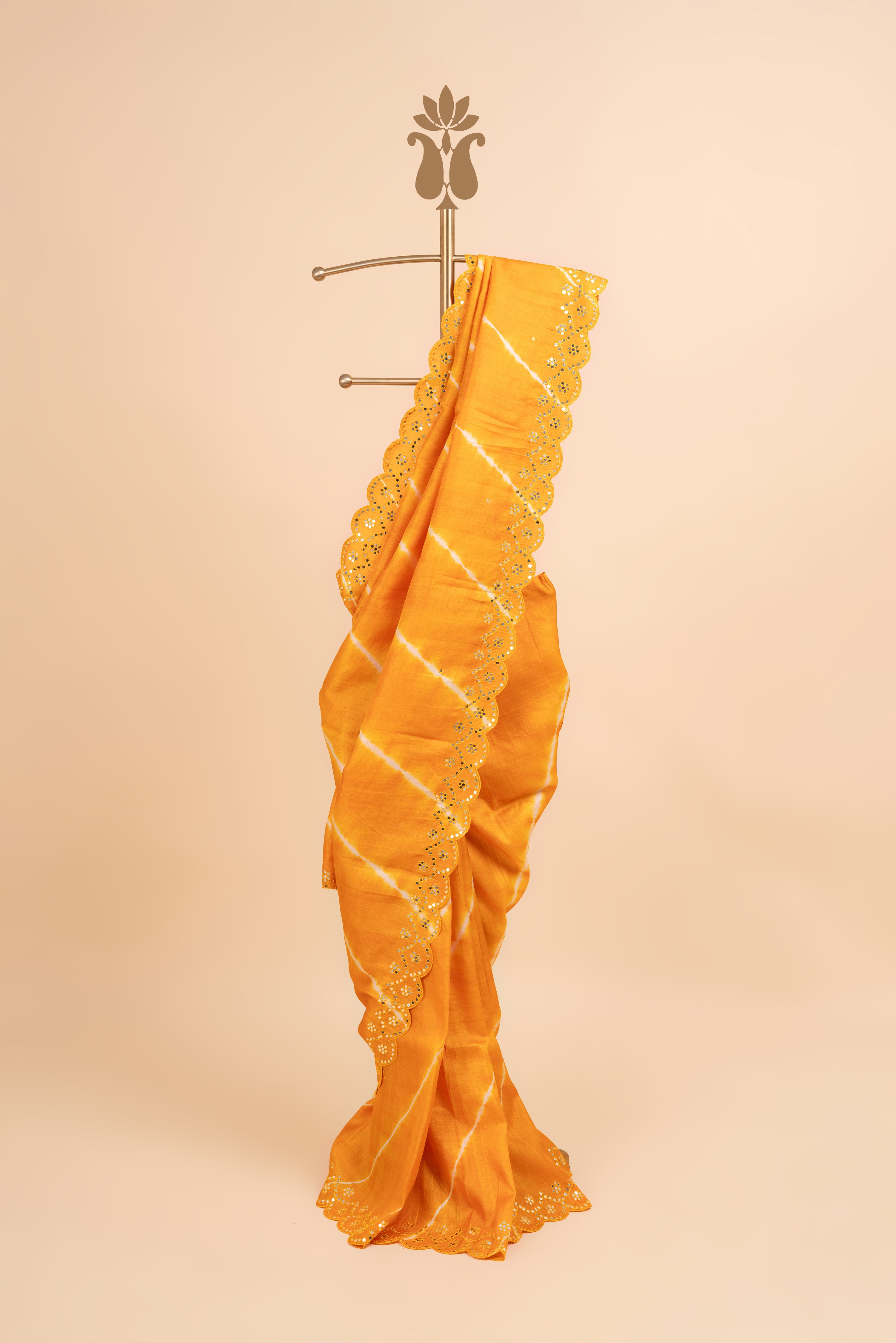Yellow Rustic Shibori Appeal Saree
