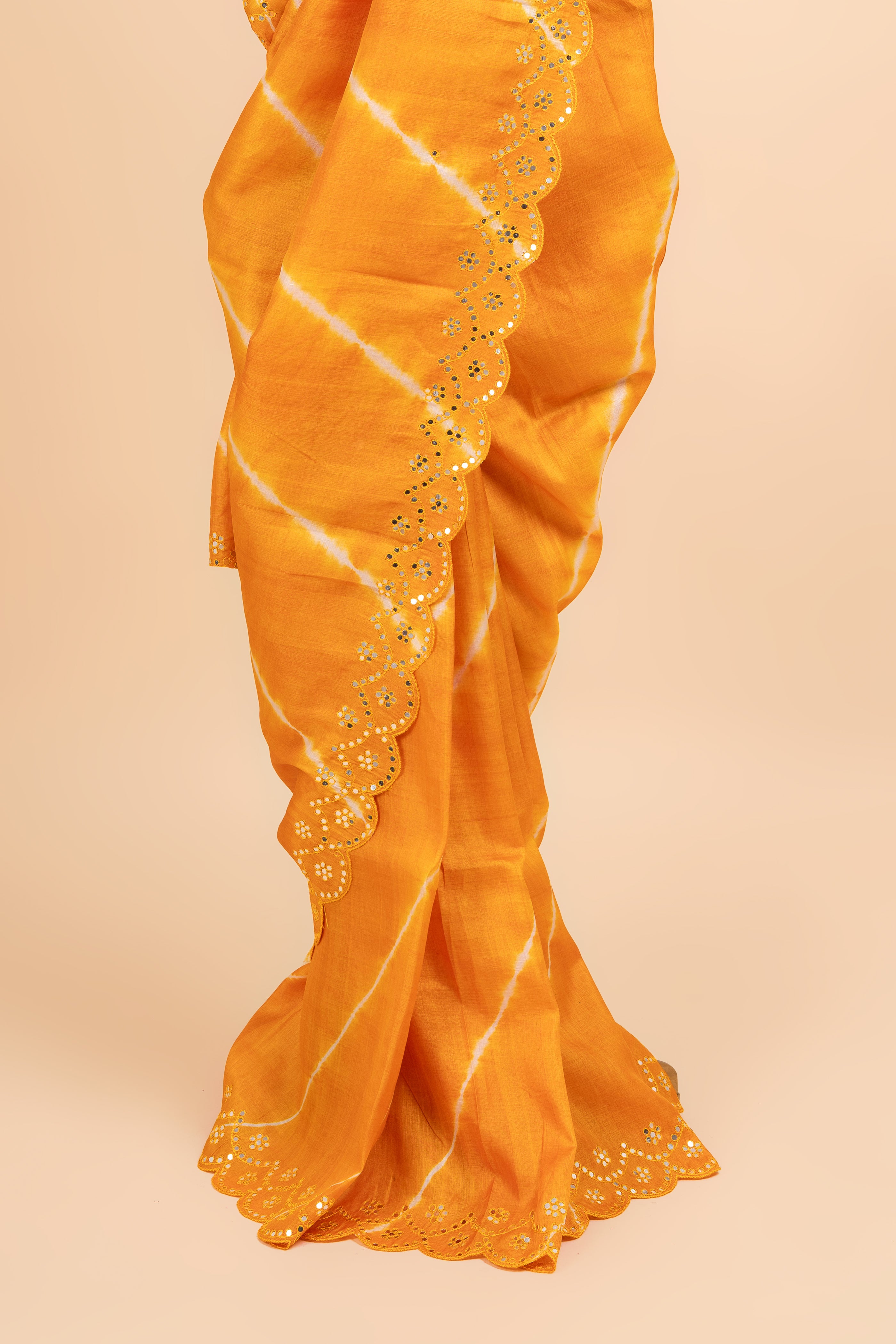 Yellow Rustic Shibori Appeal Saree